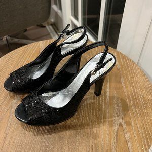 Women's Black Sequins Decorated Shoes